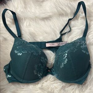 Victoria's Secret  Teal Floral lace push-up Bra size 36B
